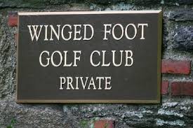 Winged Foot Golf Club Entrance sign for GolfToons Golf Blog Winged Foot Once