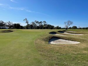 The green complex at the Par three 16th hole.