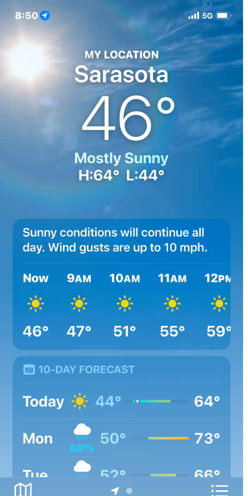 Cold for Golfing in Sarasota