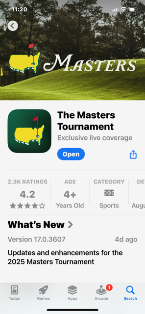 Masters 2025 App