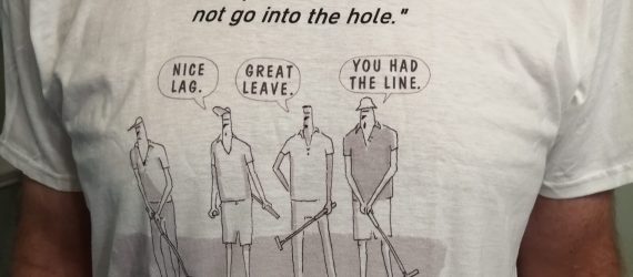 TeeShirt with a GolfToon using Unwanted Compliments - GolfToons 19 used with permission from GolfToons