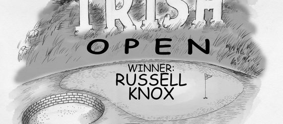 Russell Knox Irish Open celebrates the accomplishment with an original golf illustration by Marty Glass of GolfToons.